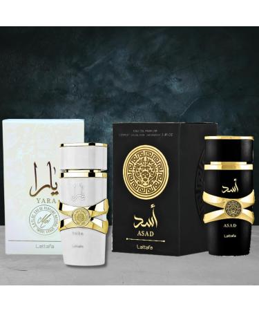 Lattafa for Unisex 2 Piece Eau de Parfum Gift Set (Yara Moi for Women + Asad for Men) 3.4 Ounce/100 ml each - Buy Online on GoSupps.com