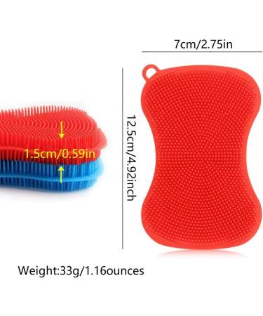 Silicone Sponge Dish Kitchen Washing Brush Scrubber (3 Pack) - Reusable Silicone Scrubber Kitchen Sponge for Dishes Heat Resistant and Without Bpa Double Sided Silicone Brush - 3 Colors - Buy Online on GoSupps.com