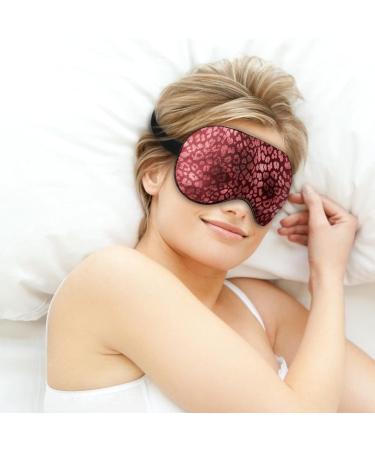 Leopard Skin Red Tie Dye Sleep Mask for Women | Adjustable Eye Shades with Elastic Strap - Buy Online on GoSupps.com