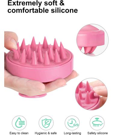 Heeta Scalp Massage Brush for Wet & Dry Hair - Gentle Head Massager & Shampoo Brush with Soft Silicone Head - Pink 01 - Buy Online on GoSupps.com