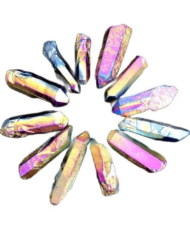 5pcs Blue Titanium Aura Quartz Crystal Stone Electroplated Crystal Cluster Seed Decoration Natural Stones and Minerals - Stones - - (Color: Rainbow Size: 3-6cm) - Buy Online on GoSupps.com