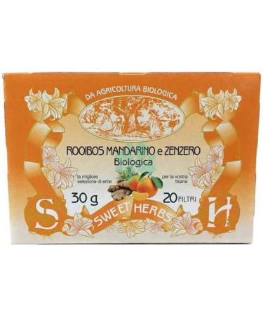  Apicoltura Brezzo Sweet Herbs | Rooibos Mandarin Ginger Herbal Tea | Organic Rooibos Infusion with Fruits and Spices - 20 Individually Filtered Tea Bags (30g) - Buy Online on GoSupps.com