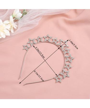 Silver Rhinestone Halo Crown Headpiece - Goddess Tiara Headband for Women & Girls | Cosplay, Halloween, Christmas Star Hair Accessory - Buy Online on GoSupps.com