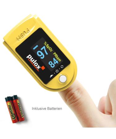 Buy PULOX PO-200 Solo Yellow Finger Pulse Oximeter - Accurate Pulse & Oxygen Saturation Measurement | International Shipping - Buy Online on GoSupps.com