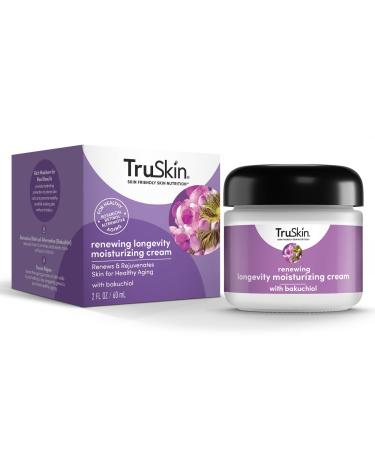 TruSkin Longevity Moisturizing Cream Revolutionary Face Moisturizer with Bakuchiol & Snow Algae Skin Care Made to Help Transition from Anti Aging to Healthy Aging - 2 fl oz