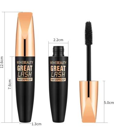 Wehebeauty Great Lash Waterproof mascara 4D Waterproof Silk Fiber Thick Lengthening Mascara black Mascara Set Lengthening and Thickening Natural No Clumping Smudging Lasting All Day (1 Set) - Buy Online on GoSupps.com