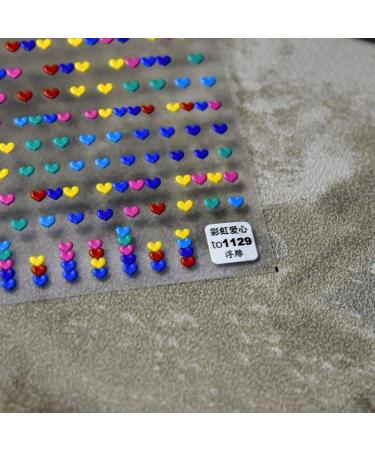 Mini Embossed DIY Colorful Love Heart Valentine's Day Nail Stickers Nail Decals(A) - Buy Online on GoSupps.com