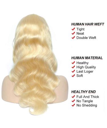 20 613 Body Wave Lace Front Human Hair Wig - 150 Density, Brazilian Virgin Hair, Pre Plucked with Baby Hair - 13x4 HD Transparent Lace Frontal, 10A Quality - Buy Online on GoSupps.com
