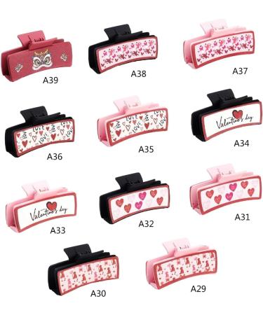 xbiez Valentine's Day Hair Clips Large Heart Hair Claw Clip Non-Slip Cute Strong Hold Catch Barrettes Hair Styling Tool A30 - Buy Online on GoSupps.com