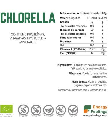  Energy Feelings Energy Feelings - Chlorella Powder - XXL Pack - 1 KG - Buy Online on GoSupps.com