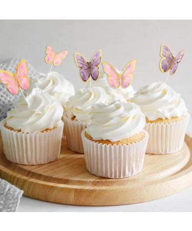 70 PCS Butterfly Cupcake Toppers Assembled 60 PCS Butterfly Cupcake Topper & 10PCS Gold Ball Cupcake Topper for Baby Shower Kids Birthday Wedding Party Anniversary - Buy Online on GoSupps.com
