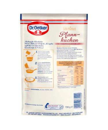 Dr. Oetker Pancakes 190g - Quick & Easy Classic Dessert Mix for Irresistible Pancakes | International Shipping Available - Buy Online on GoSupps.com