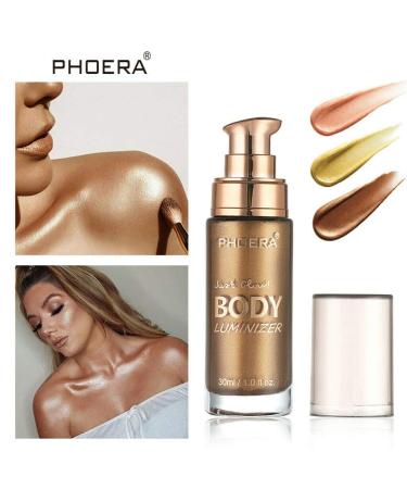 PHOERA Liquid Illuminator Shimmer Body Oil - 30ml (103 Glistening Bronze) - Buy Online on GoSupps.com