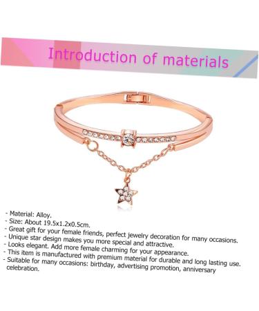 Mobestech 3pcs Moon Bracelet Star Cuff Bracelet Rose Gold Bracelet Women Bracelets Crystal Pendants Star Hand Jewelry Crystal Bracelets Sun Retro Chain Bracelet Gem Miss Silver Bracelet Rose Goldx3pcs 19.5*1.2cmx3pcs - Buy Online on GoSupps.com