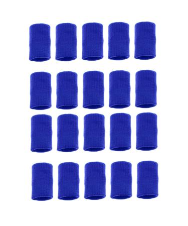 FRCOLOR 60 Pcs Joint Finger Guard Volleyball Finger Protector Volleyball Protector Sleeve Sports Volleyball Finger Sleeves Volleyball Thumb Sleeve Sports Finger Sleeve 4.5x2cmx3pcs Bluex3pcs