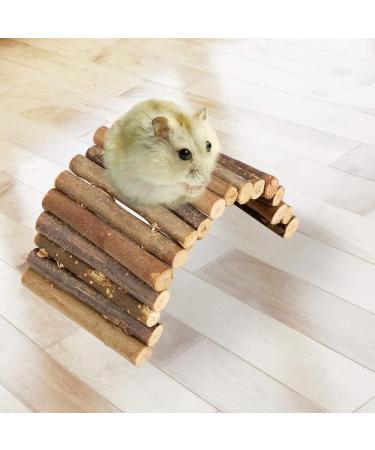 2-Piece Hamster Climbing Toys - Wooden Ladder & Pet Bridge for Hamsters Mice Parrots Hedgehogs & More - Buy Online on GoSupps.com