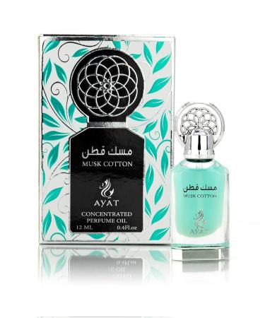 AYAT PERFUMES Perfumed Oil 12ml From Dubai | Musk Halal For Men and Women Alcohol Free | Perfume Extract/Attar For Long Lasting Scent | Arabian scent Made and Designed in Dubai (Cotton Musk)