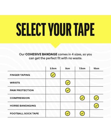 6 Rolls SPORTTAPE Cohesive Bandage | Self Adhesive Vet Wrap - 5CM x 4.5M - Mixed Colours | Pet Tape for Dogs Horses Equestrian | Football Sock Wrap & Compression Bandage Assorted 5x450 cm (Pack of 6) - Buy Online on GoSupps.com