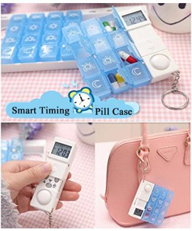 GossipBoy Detachable Portable 7 Day 28 Slot Weekly Electronic Timing Pill Case Alarm Timer Medicine Reminder Storage Organizer Box Travel Tablets Holder for Old People Blue - Buy Online on GoSupps.com