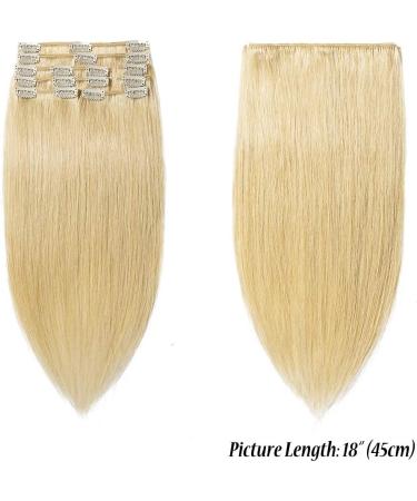 10 inch Real Hair Clip in Hair Extensions 100% Remy Human Hair Full Head Silky Straight Short Hair 8 Pieces 18 Clips Hair Extension(75g #24 Natural Blonde) - Buy Online on GoSupps.com