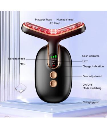 Neck Face Beauty Facial Device Multifunctional Face Massager for Face Sculpting and Skin Care At-home Face Spa Tool (Black Gold) - Buy Online on GoSupps.com