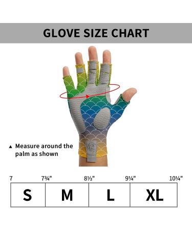 Men and Women's Half Finger Fishing Gloves for Rowing, Sailing, Hiking, Kayaking - Quick Dry UV Protection UPF 50+ - Medium Size Fish Scale Design - Buy Online on GoSupps.com