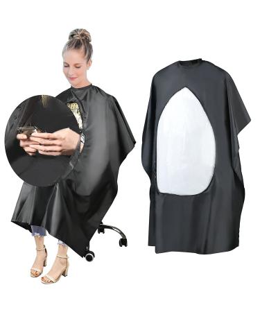 Uraqt haircut hairdressing walls barber cape hairdressing salon cape cape hair cutting cap clan waterproof with transparent windows for salon hair cutting hairdresser black #2 black transparent