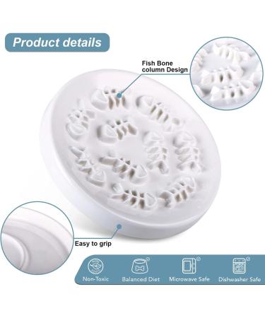 VIIVY VIYIV Slow Feeder Cat Bowl - Interactive Ceramic Puzzle Feeder for Cats - 8.5'' Diameter, 1'' Height, White - Buy Online on GoSupps.com