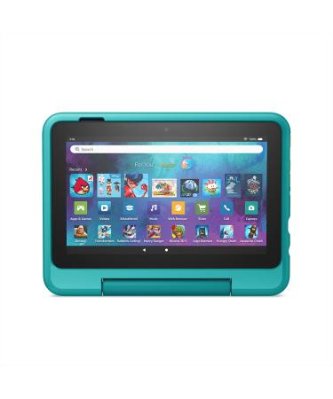 Amazon Kid-Friendly Case for Fire 7 tablet (Only compatible with 12th generation tablet, 2022 release) - Hello Teal