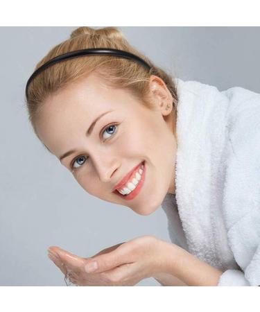 4 pcs Plastic Headband Black Headbands Thin Teeth Skinny Hairbands Soft Non Slip Outdoor Sports Hair Bands for Mens Women's Girls (8mm Wide) - Buy Online on GoSupps.com