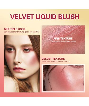 Soft Velvet Liquid Blush Makeup - Easy to Blend, Natural-Looking Skin Tint Blush for a Soft Healthy Flush (01) - Buy Online on GoSupps.com