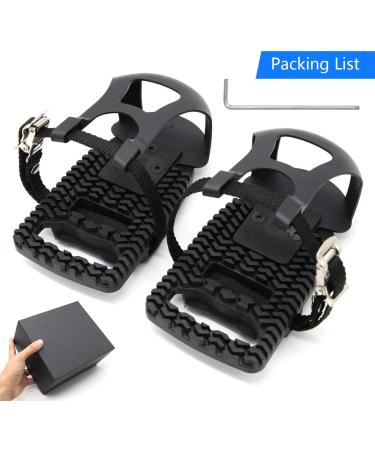 Adjustable Plastic Pedal Adapter with Toe Clips and Straps for Peloton Bike - Buy Online on GoSupps.com
