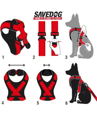 SAVEDOG Safety Harness for Medium Dogs | Car Chest Harness - Secure & Comfortable - Buy Online on GoSupps.com