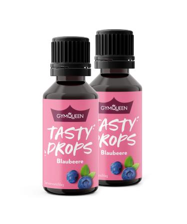 GymQueen Tasty Drops Blueberry 2x30ml Flavour Drops without calories Blueberry 30 ml (pack of 2)