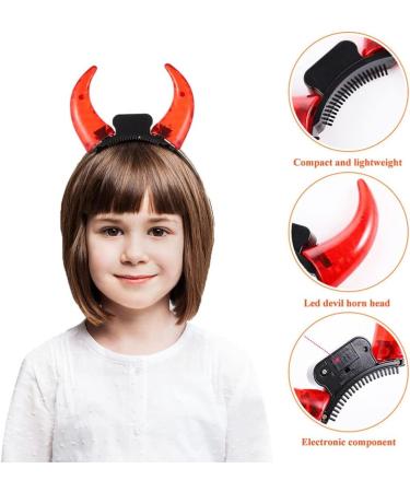 FOMIYES Halloween Headband: Devil Horns Headband: LED Devil Horns Headwear - Red Glowing Devil Horns Devil Costume for Halloween Party Cosplay One Size - Buy Online on GoSupps.com