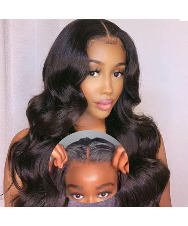 Ahaisy Wear and Go Glueless Wigs Human Hair Pre Plucked Body Wave Lace Front Wigs Human Hair for Beginners Upgraded No Glue Pre Cut HD 4x4 Lace Closure Wigs for Black Women Human Hair 18 Inch 18 Inch Glueless Wig