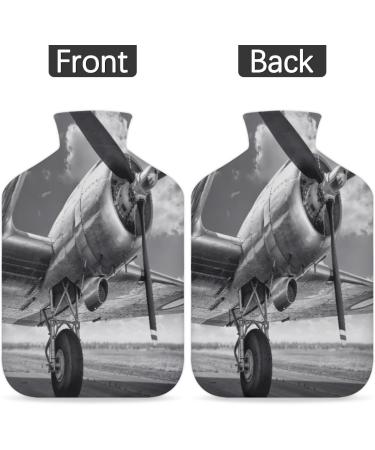Airplane Heat Bottle with Fluffy Cover - 2L Retro Water Bag for Cozy Nights & Pain Relief (Back Neck Shoulders) - Buy Online on GoSupps.com