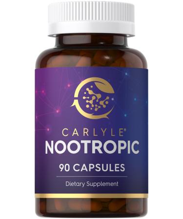 Carlyle Brain Nootropic Supplement | 90 Capsules | with Caffeine B12 & Guarana Extract | Non-GMO & Gluten Free