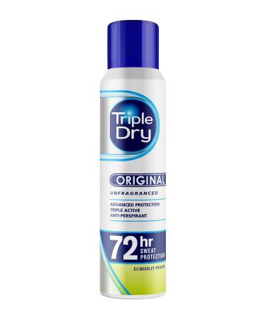 Triple Dry Original Anti-Perspirant Spray 150ml | 72-Hour Protection Against Excessive Sweating | Fights Odour | Triple Active Formula | Fragrance-Free | Clinically Proven | Unisex one size Unisex Spray 150ml