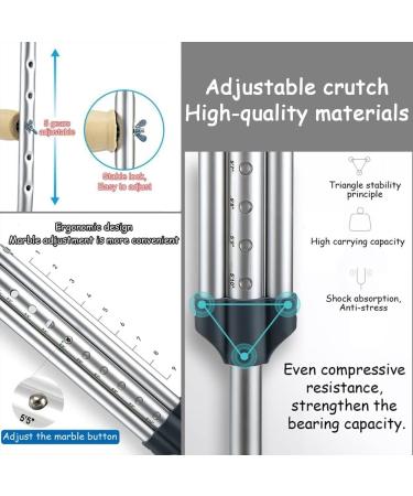 Crutches for Adults Underarm Aluminum Crutches for Armpits Adjustable Height Adult Crutches Suitable Height: 135-195CM Walking Sticks for Elderly Arthritis Disabled People Cru Lucky Star - Buy Online on GoSupps.com