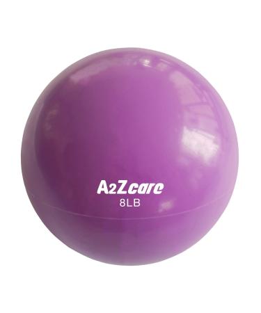 A2ZCARE Toning Ball - Weighted Toning Exercise Ball - Soft Weighted Medicine Ball for Pilates, Yoga, Physical Therapy and Fitness Purple (8lbs)