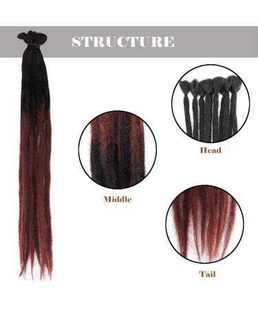 10PC No LIFE 50cm Black to Ginger Red Dreadlock Extensions | Synthetic Dreadlock Accessories for Men & Women | Jamaican Punk Hip-Hop Reggae Hair Wigs - Buy Online on GoSupps.com