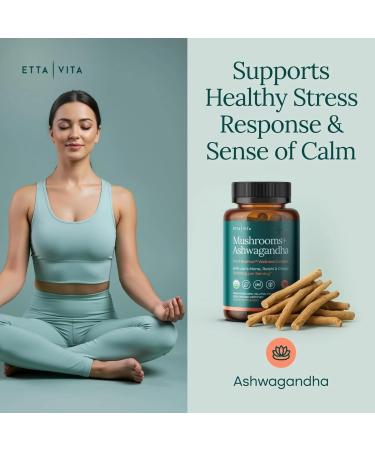 USDA Organic Lions Mane Supplement Capsules with Ashwagandha Chaga Reishi Cordyceps Turkey Tail (18 600mg/serv) 10x Adaptogenic Mushroom Complex as Focus Supplement - Energy Immunity & Nootropic - Buy Online on GoSupps.com