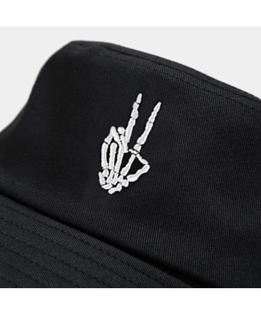 XYIYI Fashion Embroidered Bucket Hat for Women and Girls - Skull Finger Print Design - Buy Online on GoSupps.com