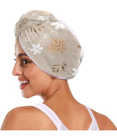 Flower Hair Towel 2 Pack - Super Absorbent Quick Dry Hair Turbans for Women & Girls | Ideal Hair Drying Solution - Buy Online on GoSupps.com