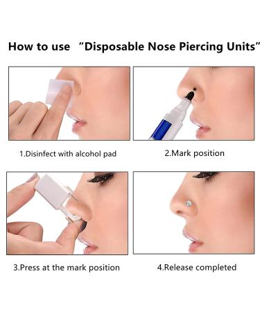 3 Pack Disposable Self Nose Piercing Kit with Nose Rings - Safe and Easy Nose Piercing Gun Tool - Buy Online on GoSupps.com