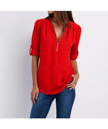 Shop Women's V-Neck Genetic T-Shirts | Casual Summer Tops & Blouses - Blue Black & Red - Buy Online on GoSupps.com