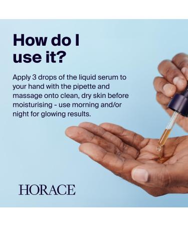 HORACE Vitamin C + Glycolic Acid Face Serum for Men Brightening Facial Treatment for Dull Skin Radiance Boost and Even Complexion Vegan Skincare for All Skin Types Unscented 30ml - Buy Online on GoSupps.com
