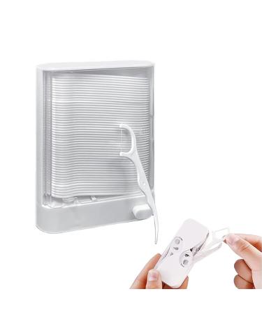Pop-up Floss Box Dental Floss Dispenser Refillable Floss Box(1 pack Home Floss Dispenser +1 pack Travel Floss Dispenser + 112 Pcs Floss Sticks)