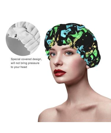 Women's Reusable Pastel Goth Witch Halloween Shower Cap - Double Layers, Waterproof Bath Hat - Buy Online on GoSupps.com